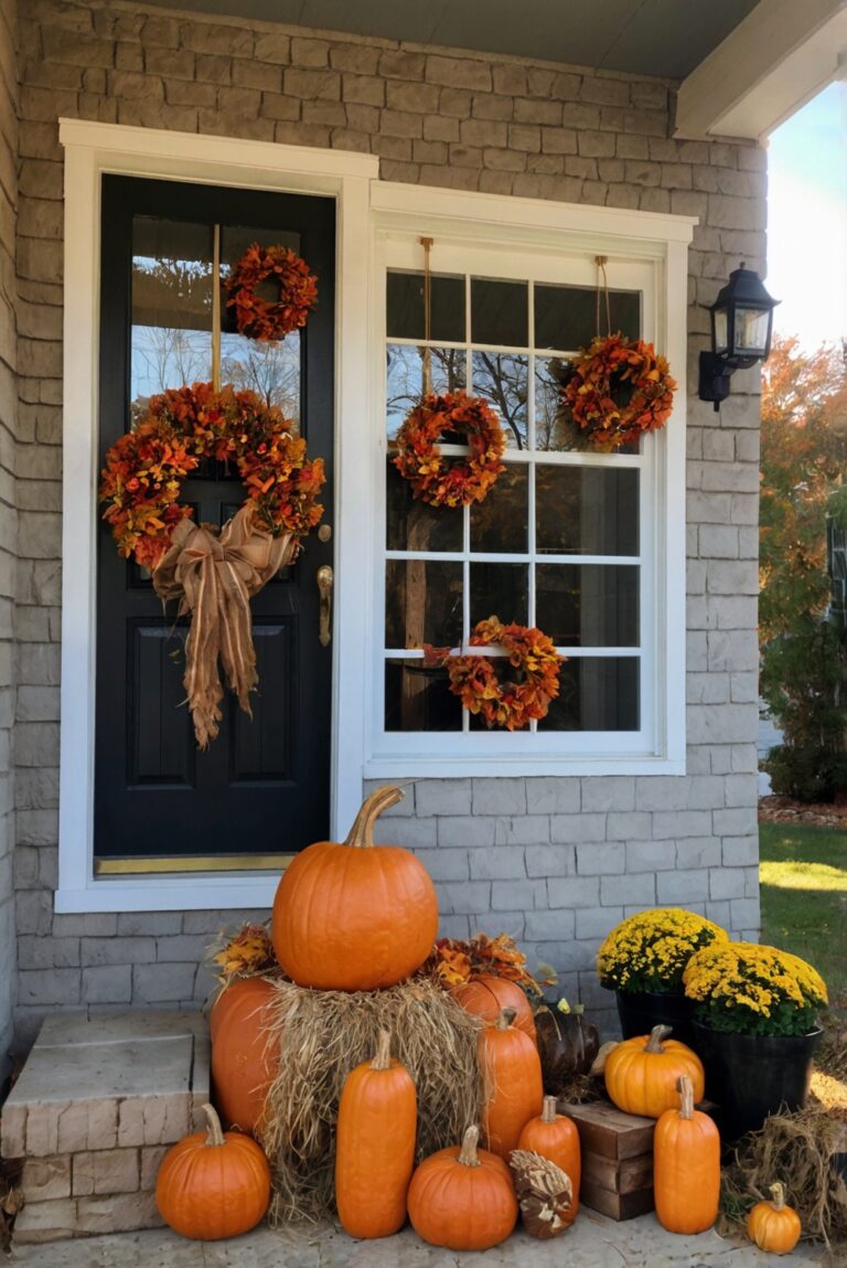 Fall porch decor, Fall porch ideas, Outdoor fall decor, Autumn porch decorations, Fall front porch