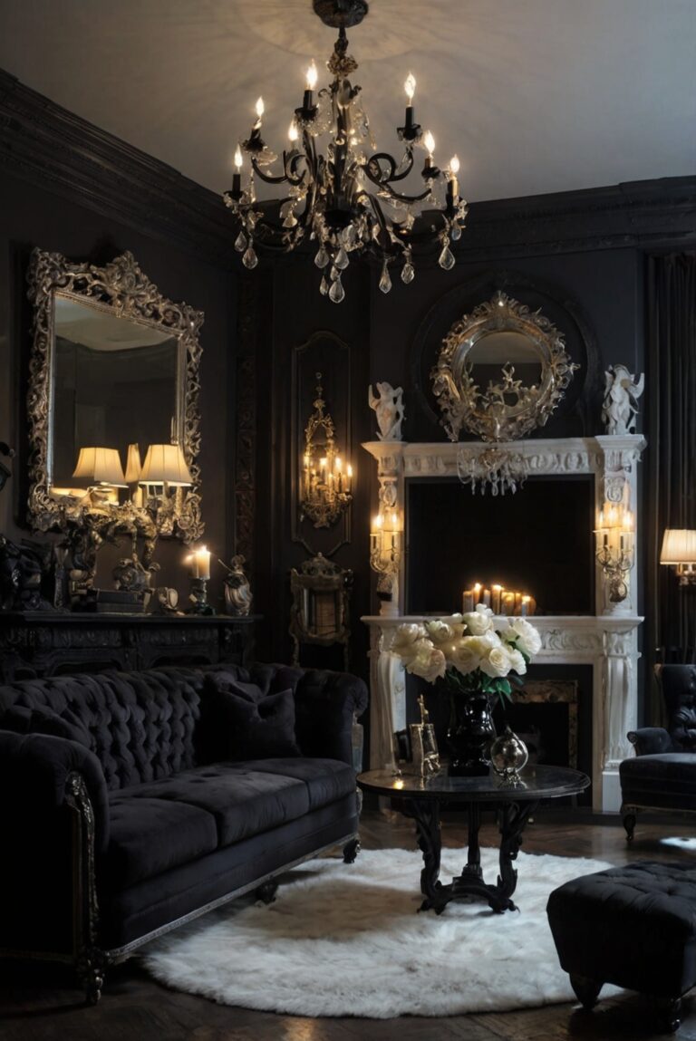 Gothic home decor, Dark interior design, Gothic furniture, Gothic living room, Haunted house theme