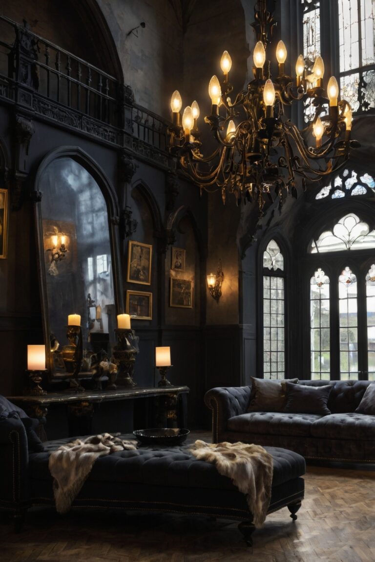 Gothic home decor, Gothic furniture, Dark living room ideas, Gothic interior design, Gothic style.