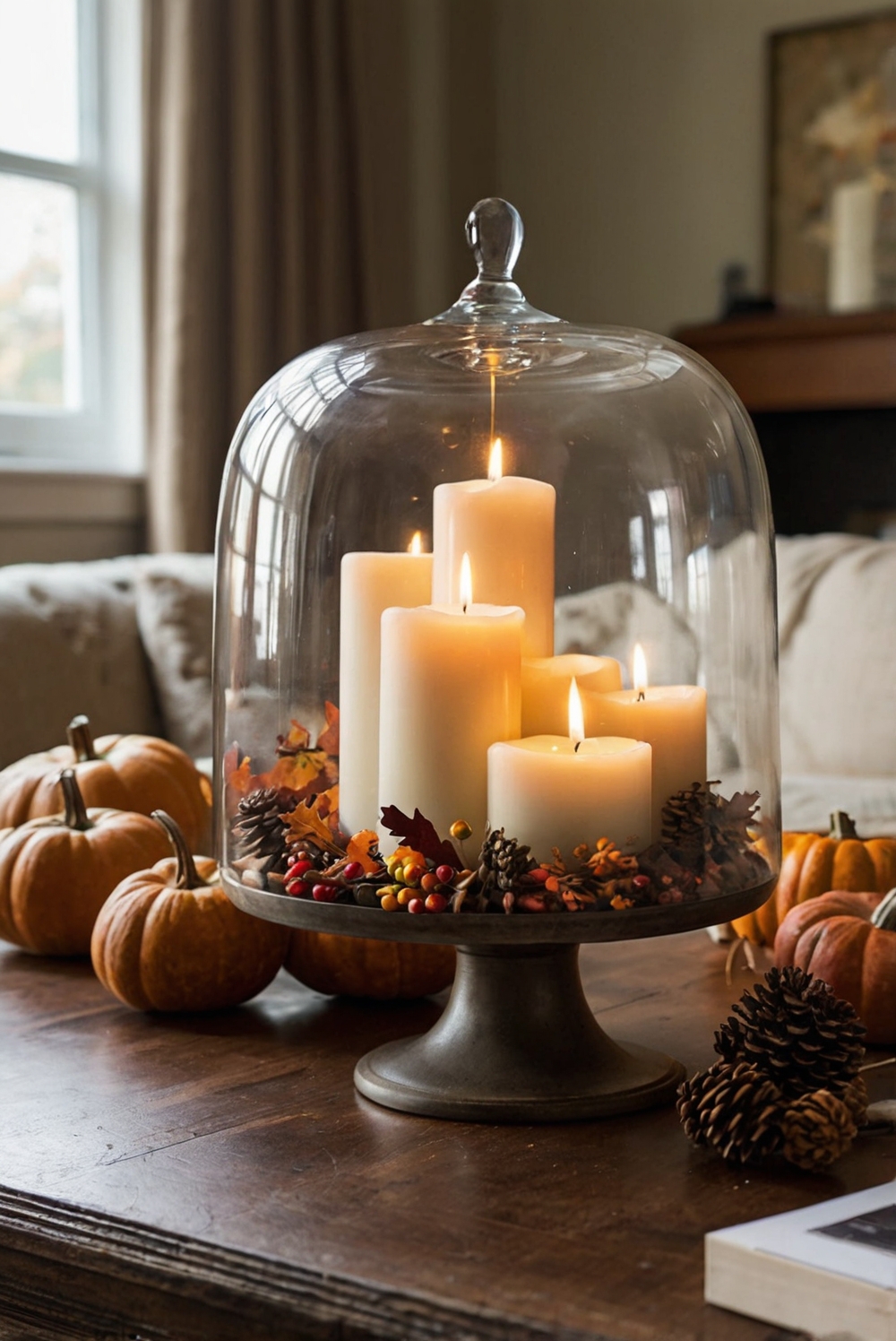 Fall home decor, Autumn decoration ideas , Holiday season interior design, Cozy home makeover, Festive living room decor